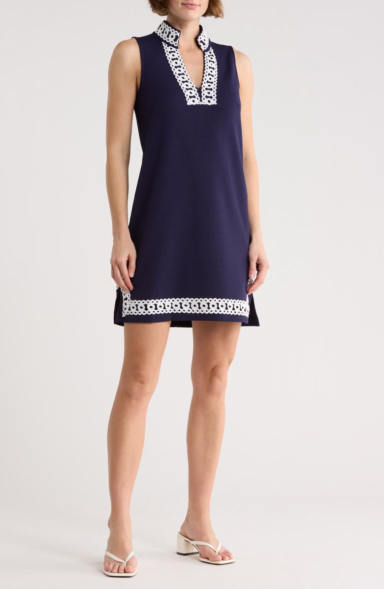 Eliza J Sleeveless Shift Dress, Main, color, Navy