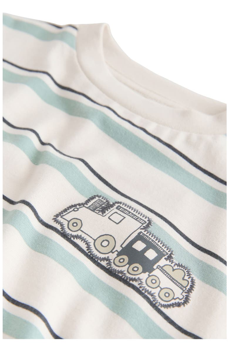 Kids' Train Patch Stripe T-Shirt, Alternate, color, BEIGE MULTI
