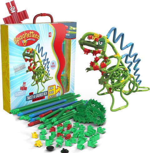 Spaghetteez Twist-A-Saurus Rex. Flexible and Connectable Dinosaur Building Kit for Kids. Fun and Educational Toy that Develops Creativity, STEM Skills, and Fine Motor Abilities. Ideal for Age 5+