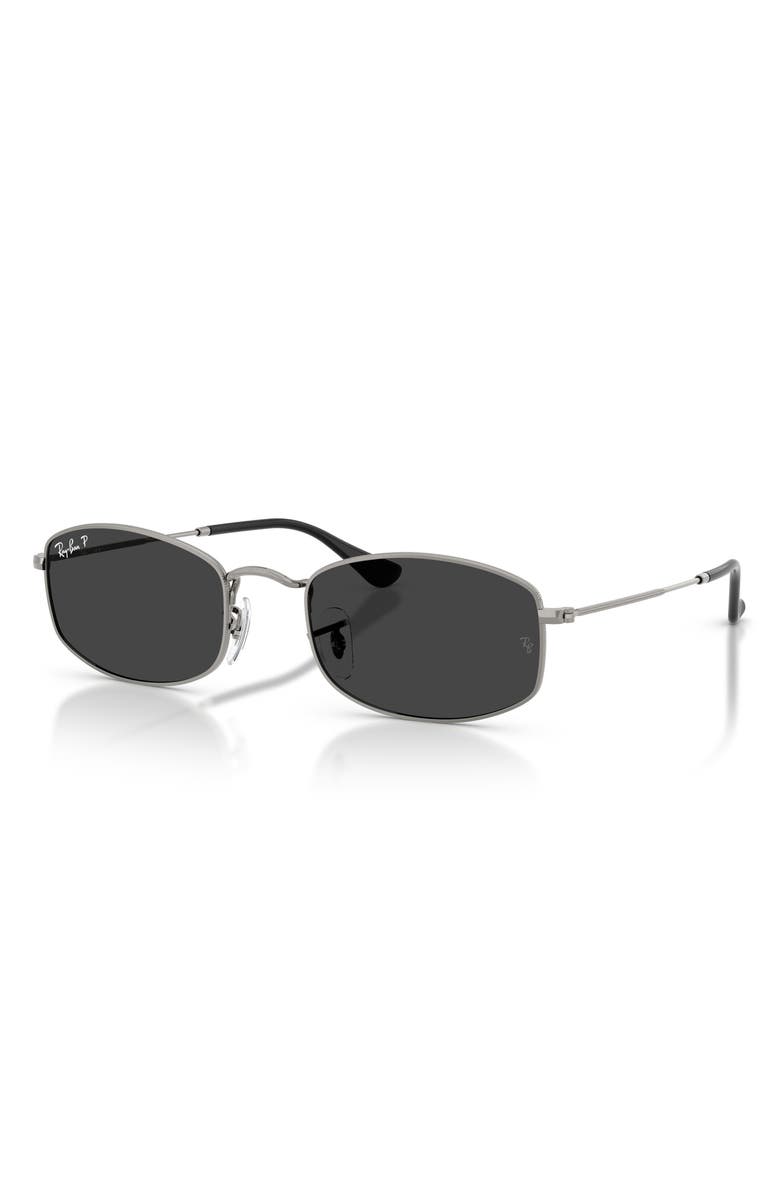 Ray-Ban 52mm Polarized Irregular Sunglasses, Alternate, color, Gunmetal / Polar Black