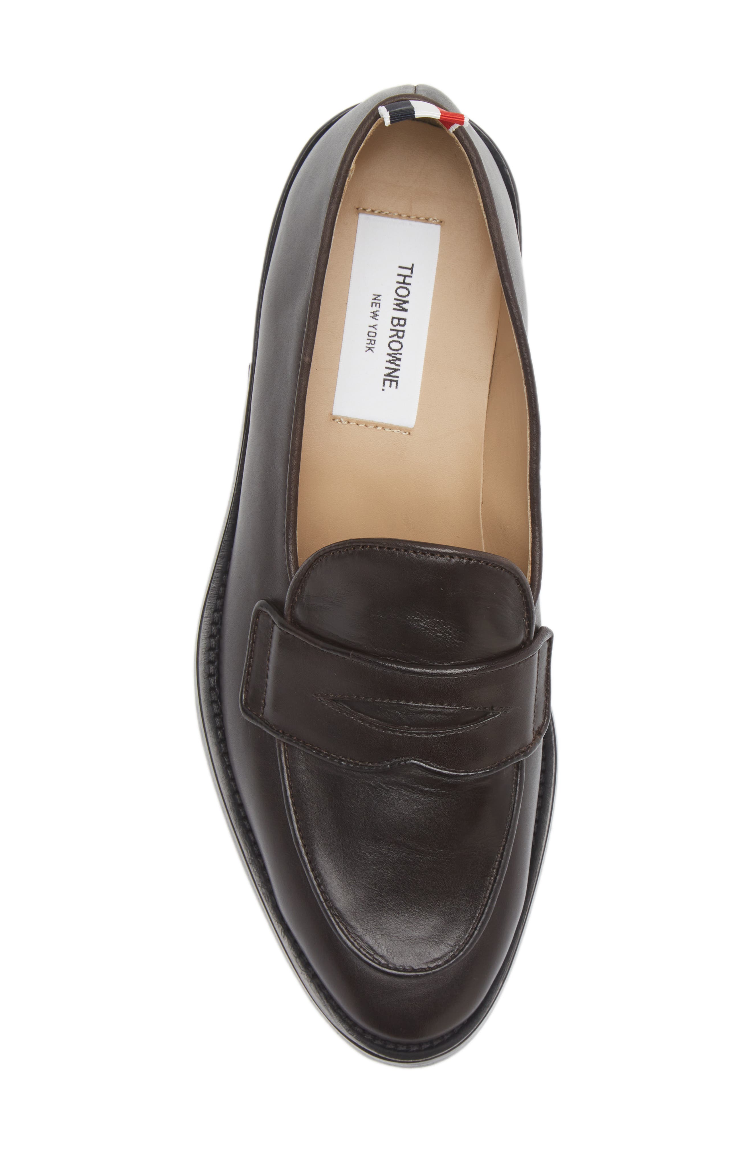 Thom Browne Varsity Penny Loafer, Alternate, color, Dark Brown