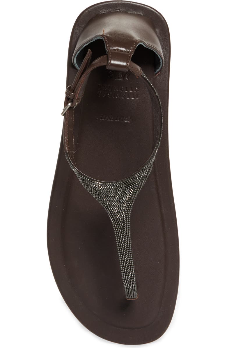 Brunello Cucinelli Monili T-Strap Sandal, Alternate, color, C8279 Testa Moro