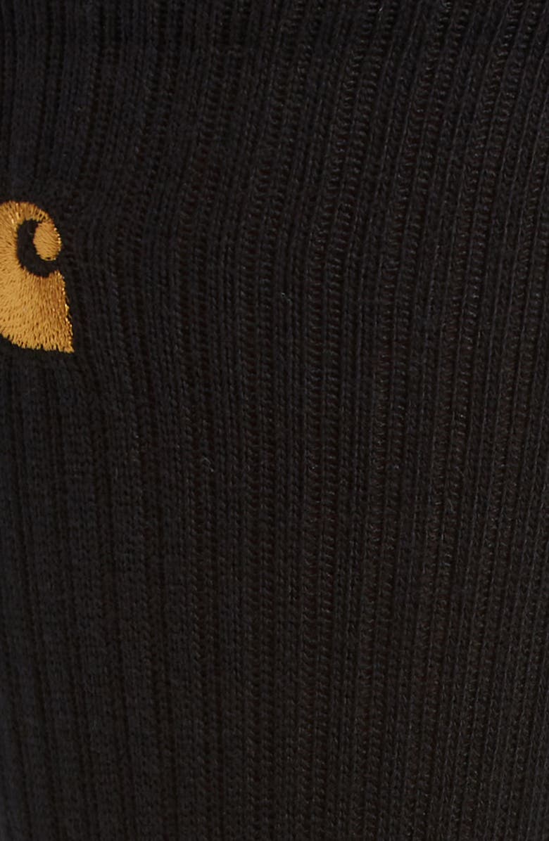 Carhartt Work In Progress Chase Crew Socks, Alternate, color, Black / Gold