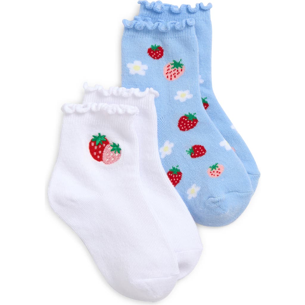 Nordstrom Kids' Assorted 2-pack Lettuce Edge Ankle Socks