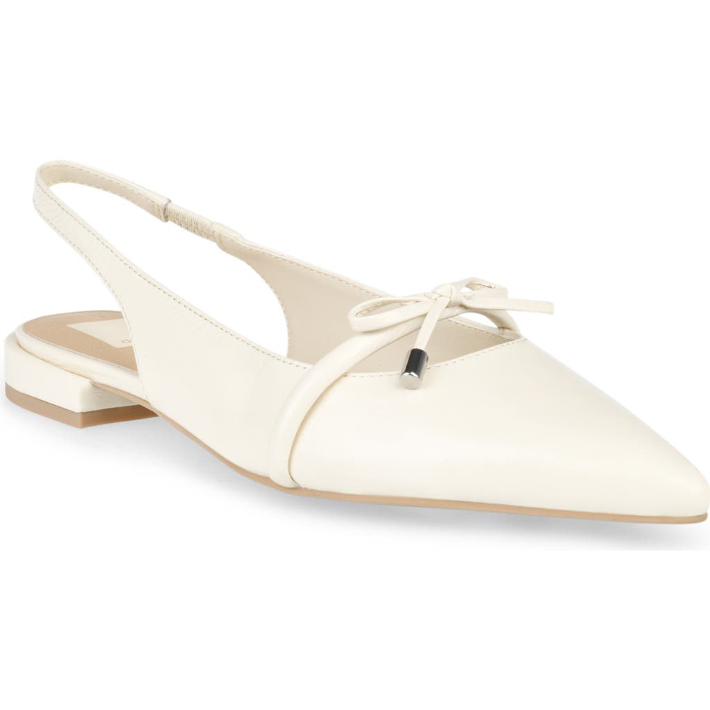 Dolce Vita Payge Pointed Toe Slingback Pump In Off White Crinkle Patent