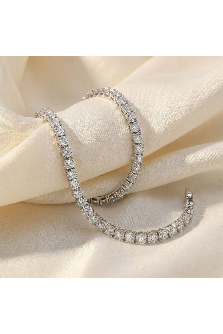 11ct Lab Grown Round Cut Diamond Tennis Bracelet 14K Gold 7", Alternate, color, 14k White Gold