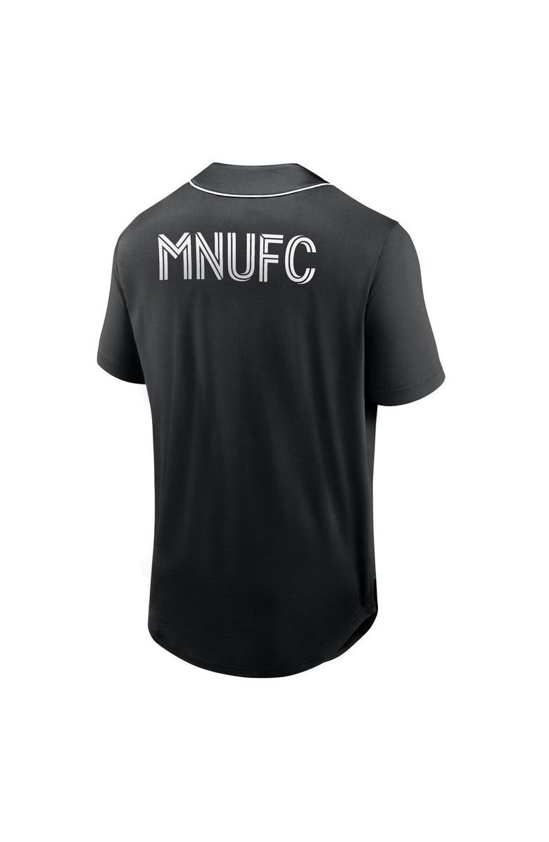 FANATICS Men's Fanatics Branded Black Minnesota United FC Third Period Fashion Baseball Button-Up Jersey, Alternate, color, 