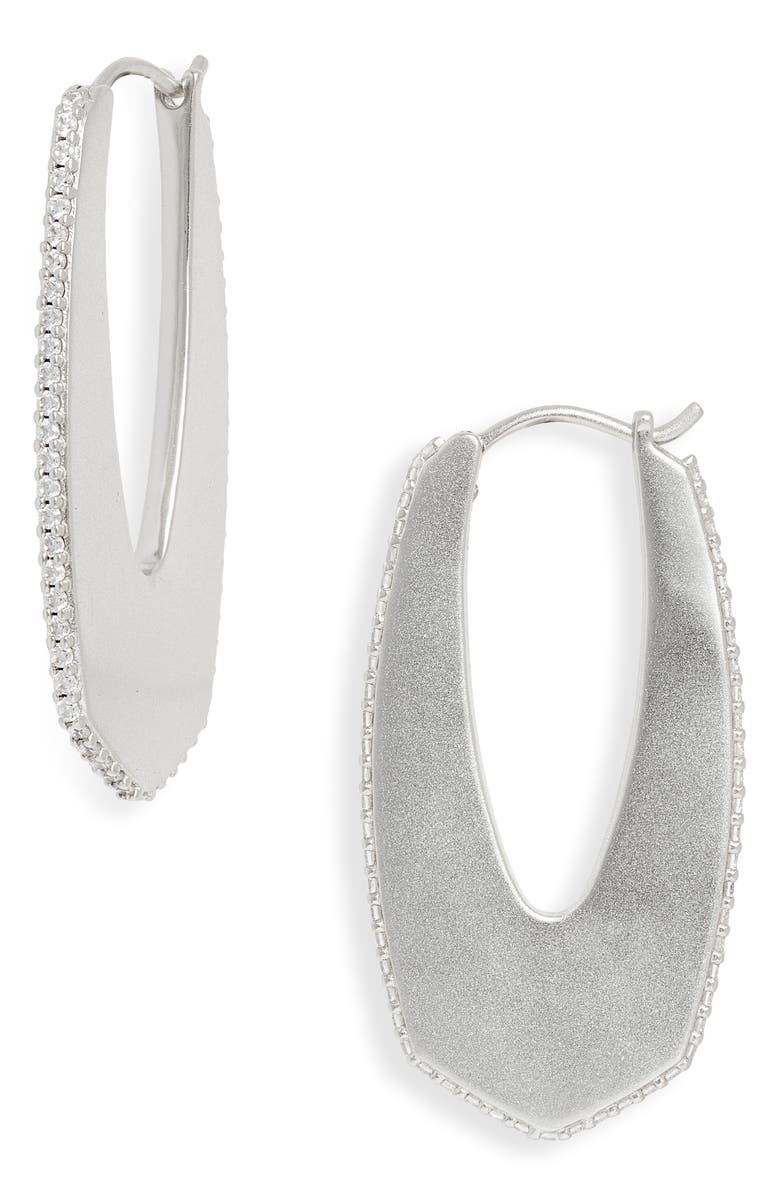 Kendra Scott Adeline Cubic Zirconia Hoop Earrings, Main, color, 