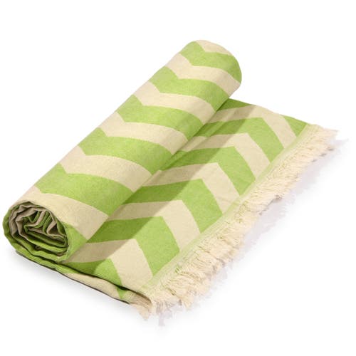 Eco Hilana Mersin Chevron Towel / Blanket In Green