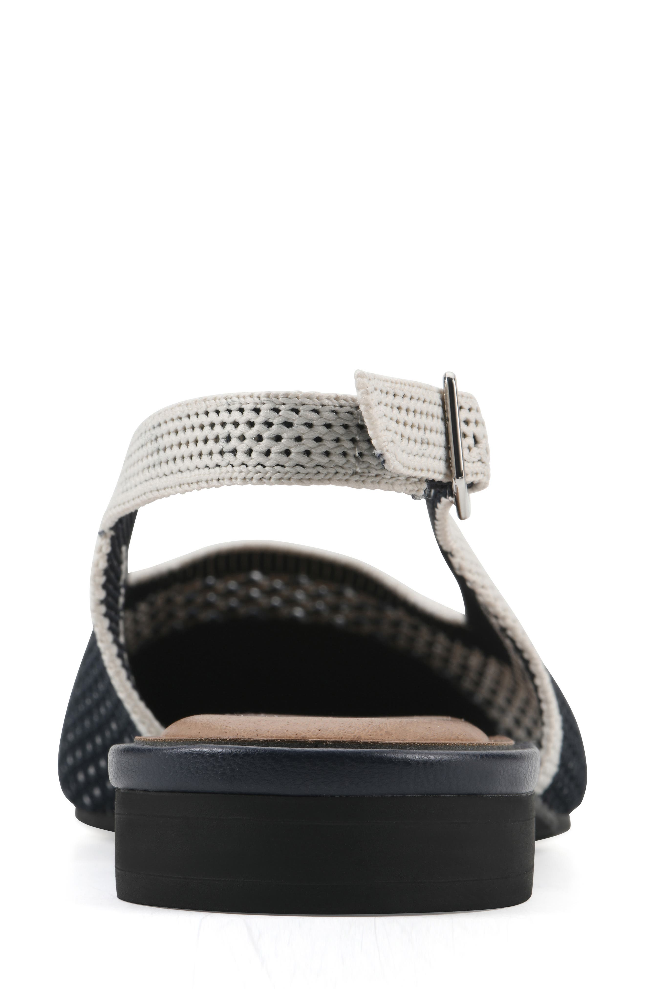 White Mountain Footwear Bonie Slingback Flat, Alternate, color, Navy W/ Cream/Multi