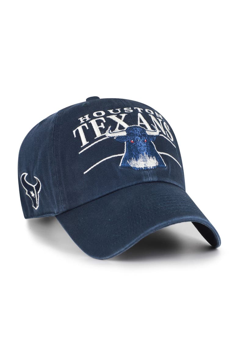 Men's '47 Navy Houston Texans Throwback Graphic Clean Up Adjustable Hat, Main, color, Navy