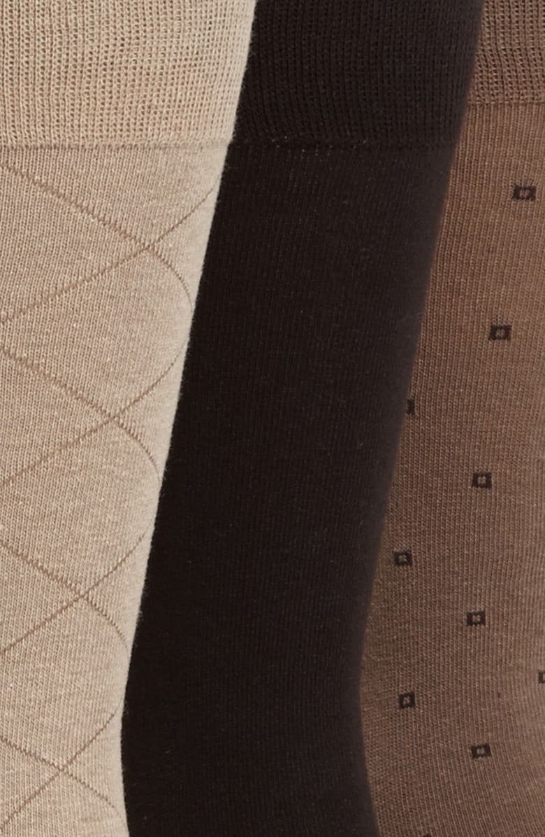 Calvin Klein 3-Pack Patterned Dress Socks, Alternate, color, 