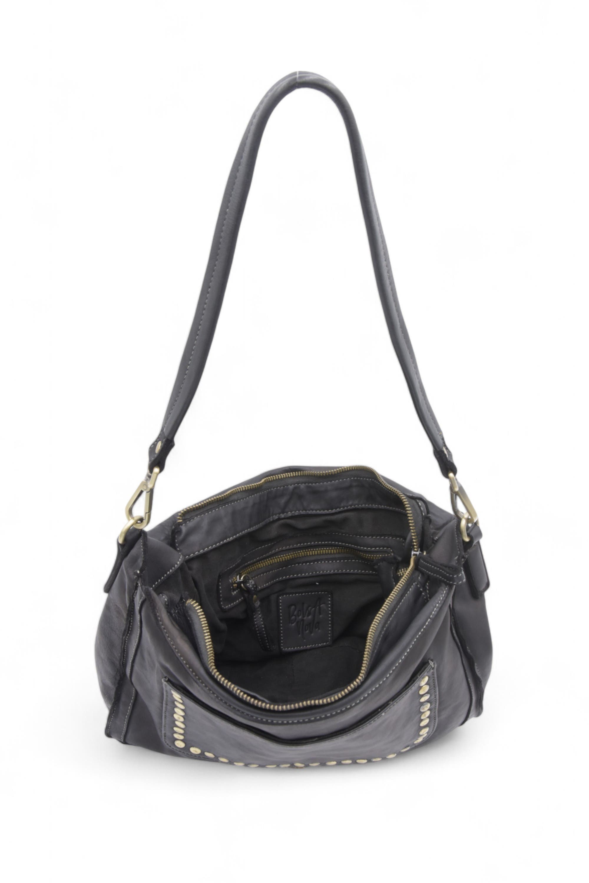 Bolsa Nova Emily Studded Shoulder Bag, Alternate, color, Black