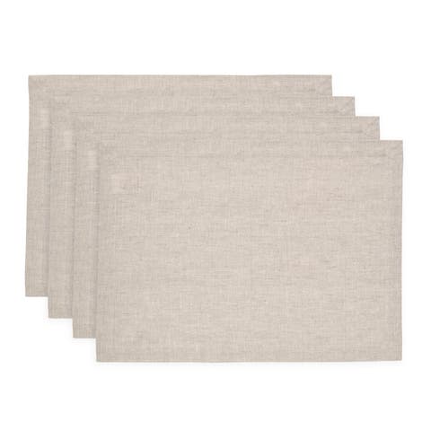 Linen Placemats Set of 4, 14 x 19 Inch for Dining Table, Holiday and Everyday Table Decor - Diana