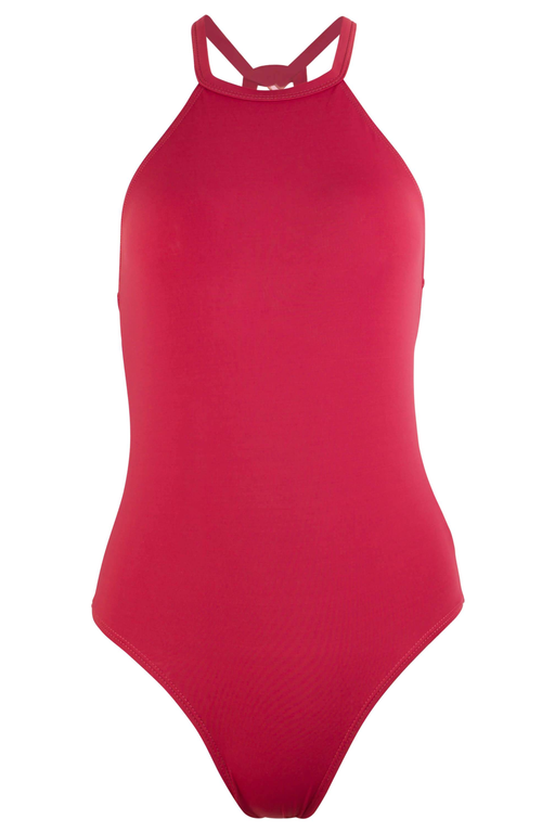 Sauipe Denise High Neck One Piece Swimsuit In Terracota Red