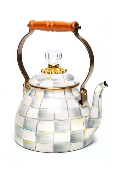 Sterling Check Enameled Steel 2-Quart Tea Kettle