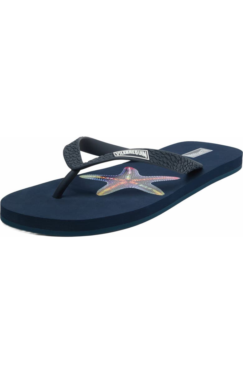 Vilebrequin Men's VBQ Line Flip Flops, Main, color, Bleu Marine