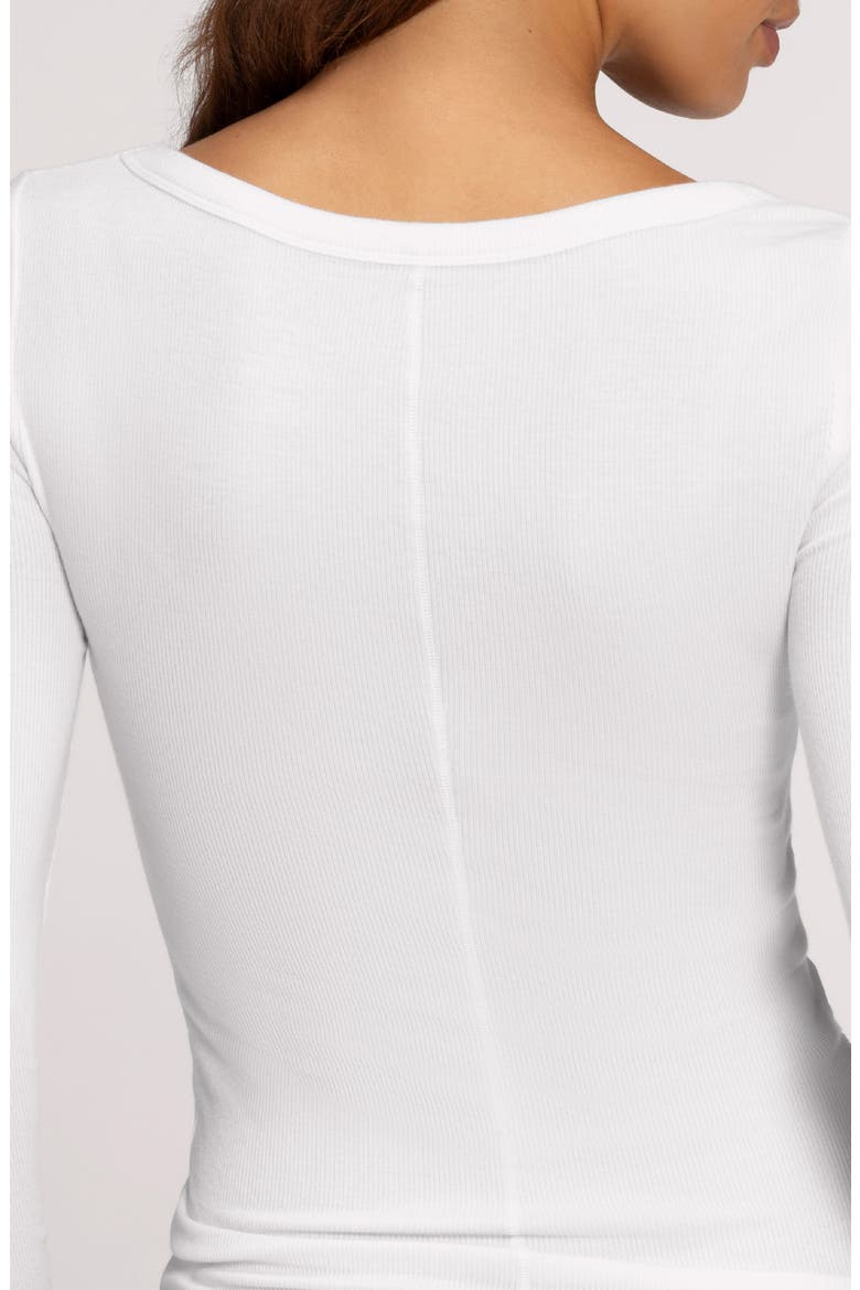 Slinky Scoop Neck Rib Top, Alternate, color, WHITE