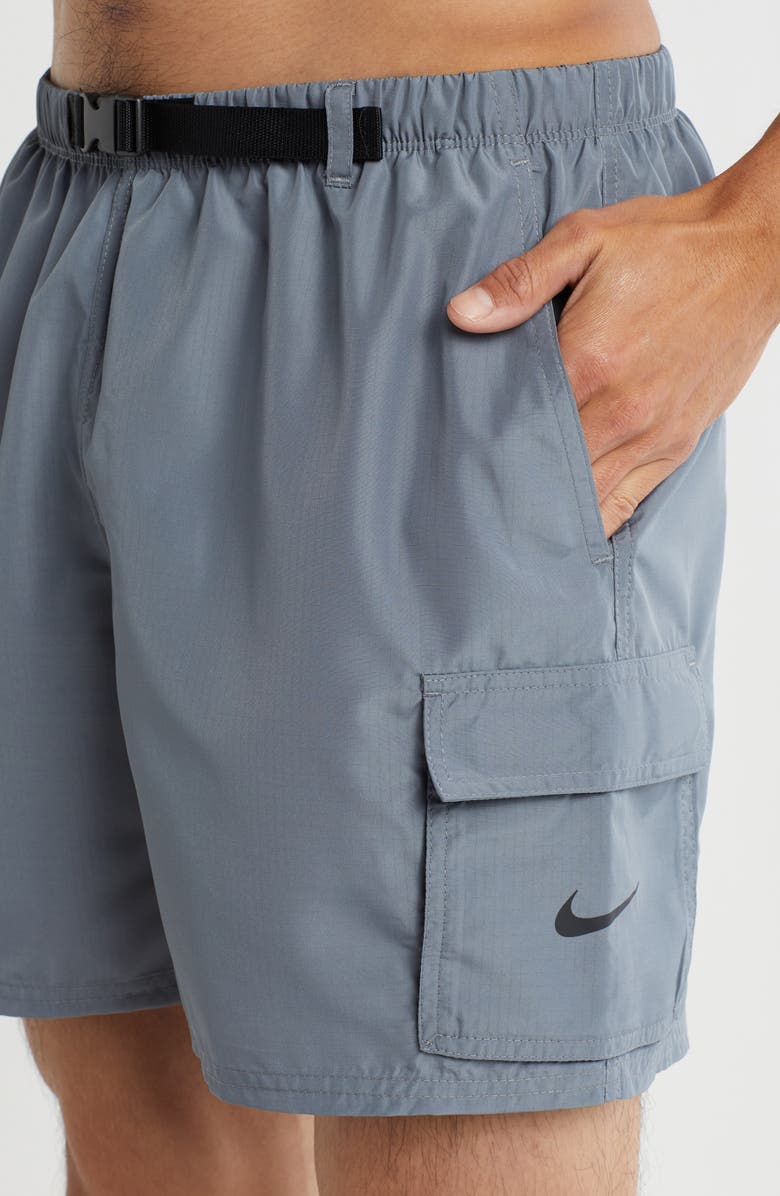Nike 5-Inch Cargo Swim Trunks, Alternate, color, Cool Grey
