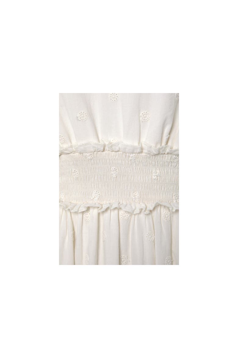 Eyelet Detail V-Neck Dress, Alternate, color, White