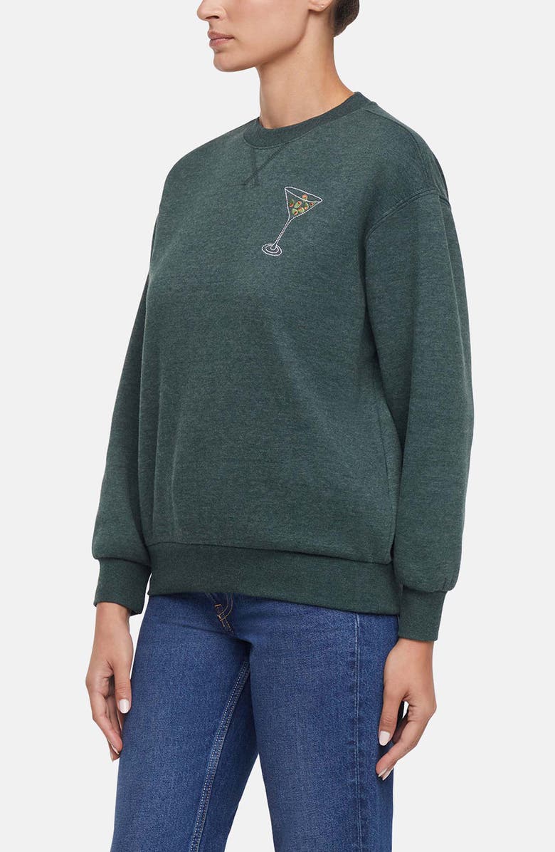 Wildfox Extra Olives Charlie Embroidered Sweatshirt, Alternate, color, Pine Grove