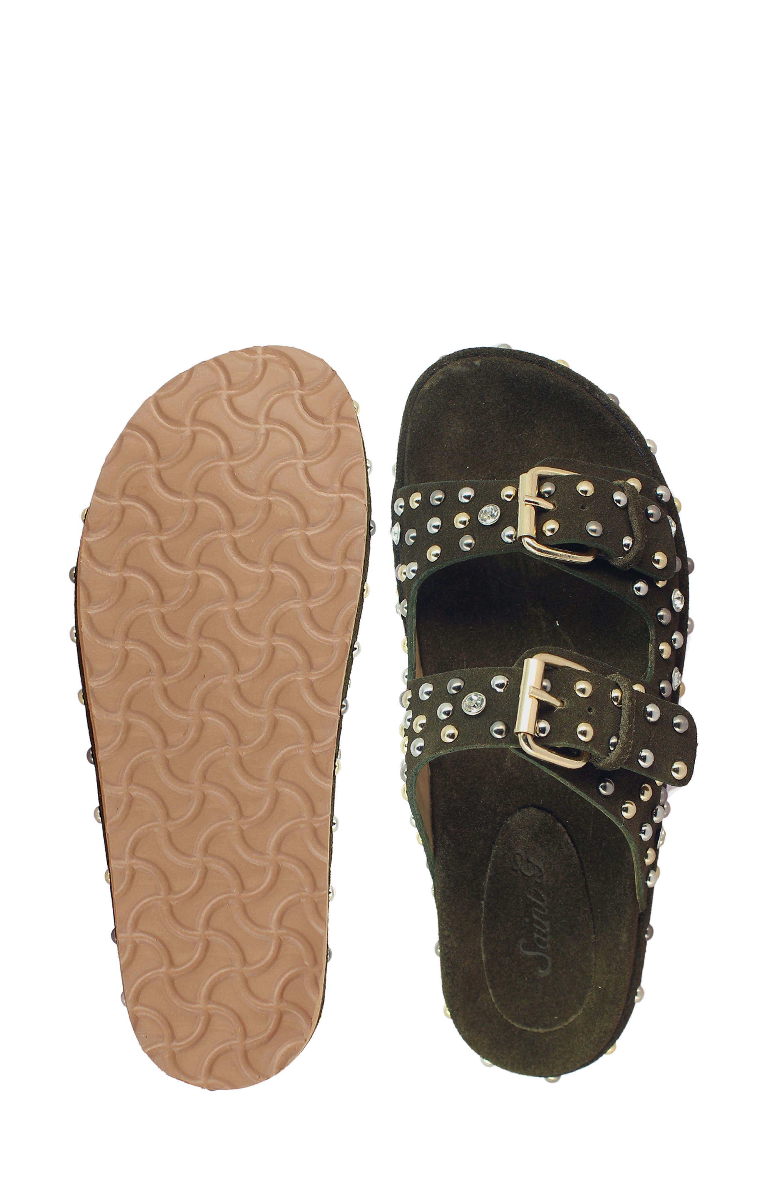 SAINT G Chloe Slide Sandal, Alternate, color, Green