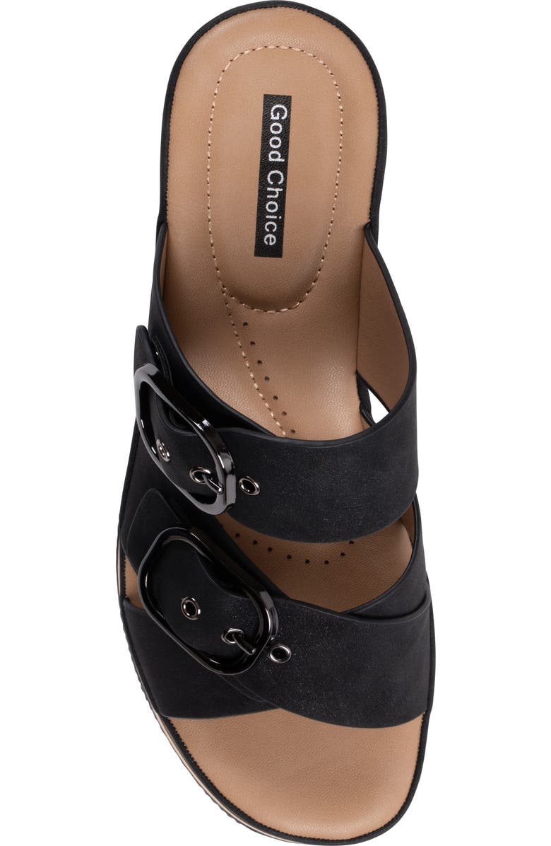 GOOD CHOICE NEW YORK Olana Platform Wedge Slide Sandal, Alternate, color, Black
