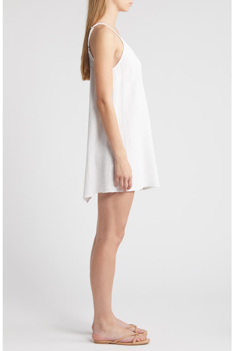 Premium Surf Cotton Gauze Minidress, Alternate, color, WHITE