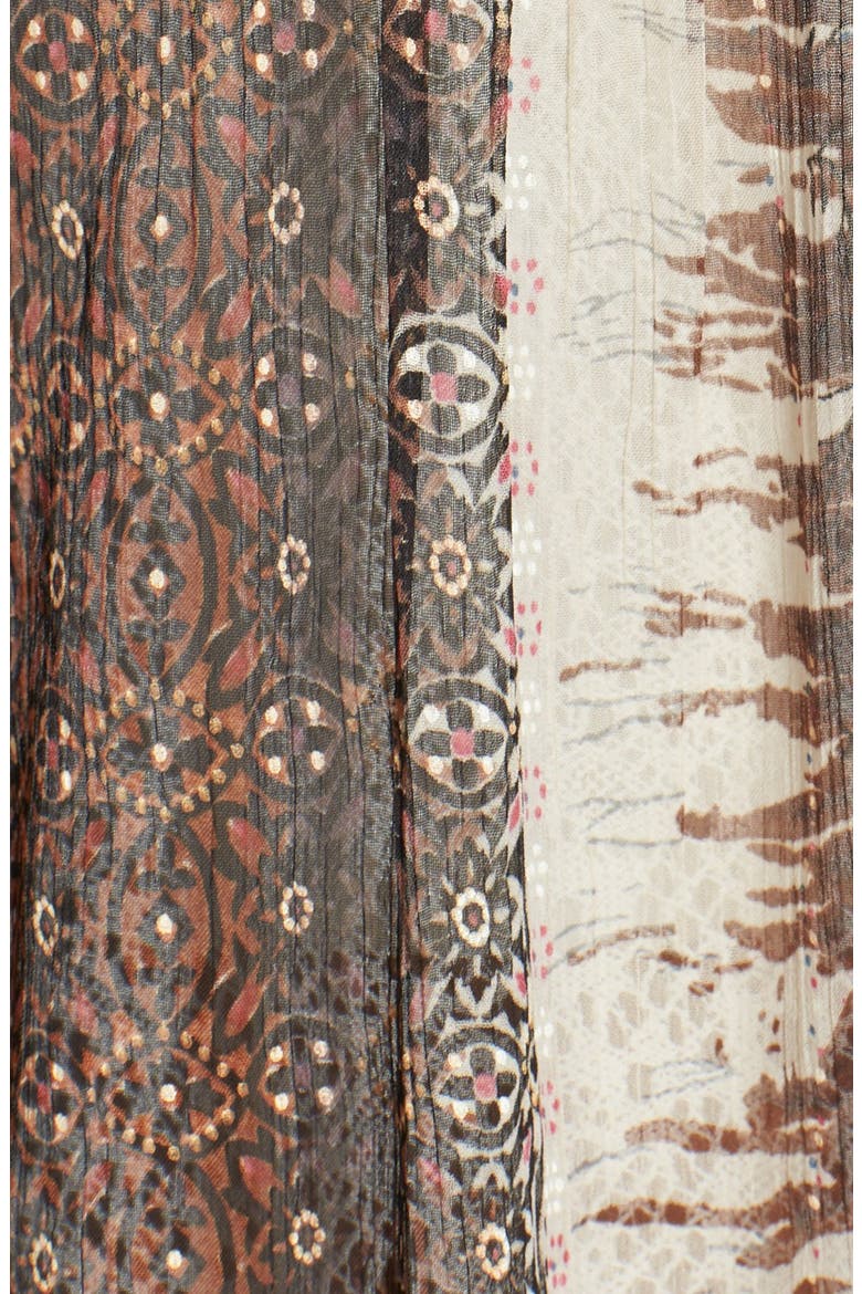 Long Kimono Vest, Alternate, color, BROWN/ CREAM