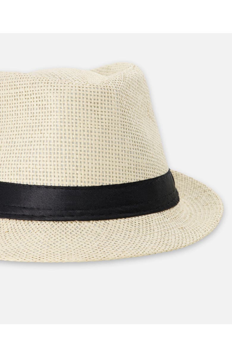 Deux par Deux Fedora-Style Straw Hat, Alternate, color, Straw Beige