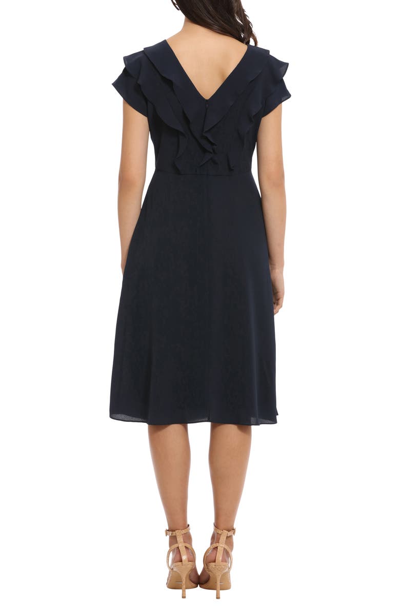 London Times Ruffle Fit & Flare Dress, Alternate, color, 