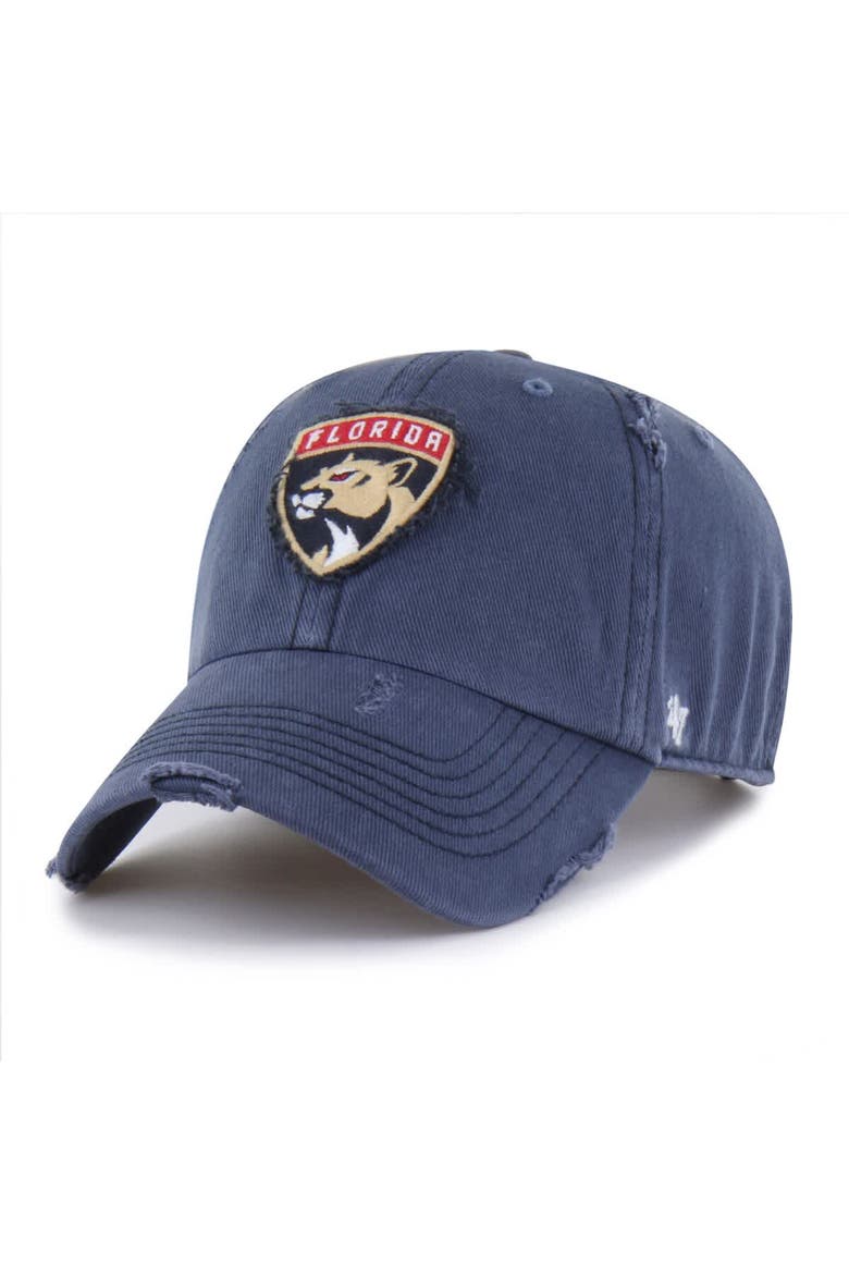 Men's '47  Navy Florida Panthers Weathered Clean Up Adjustable Hat, Main, color, Navy