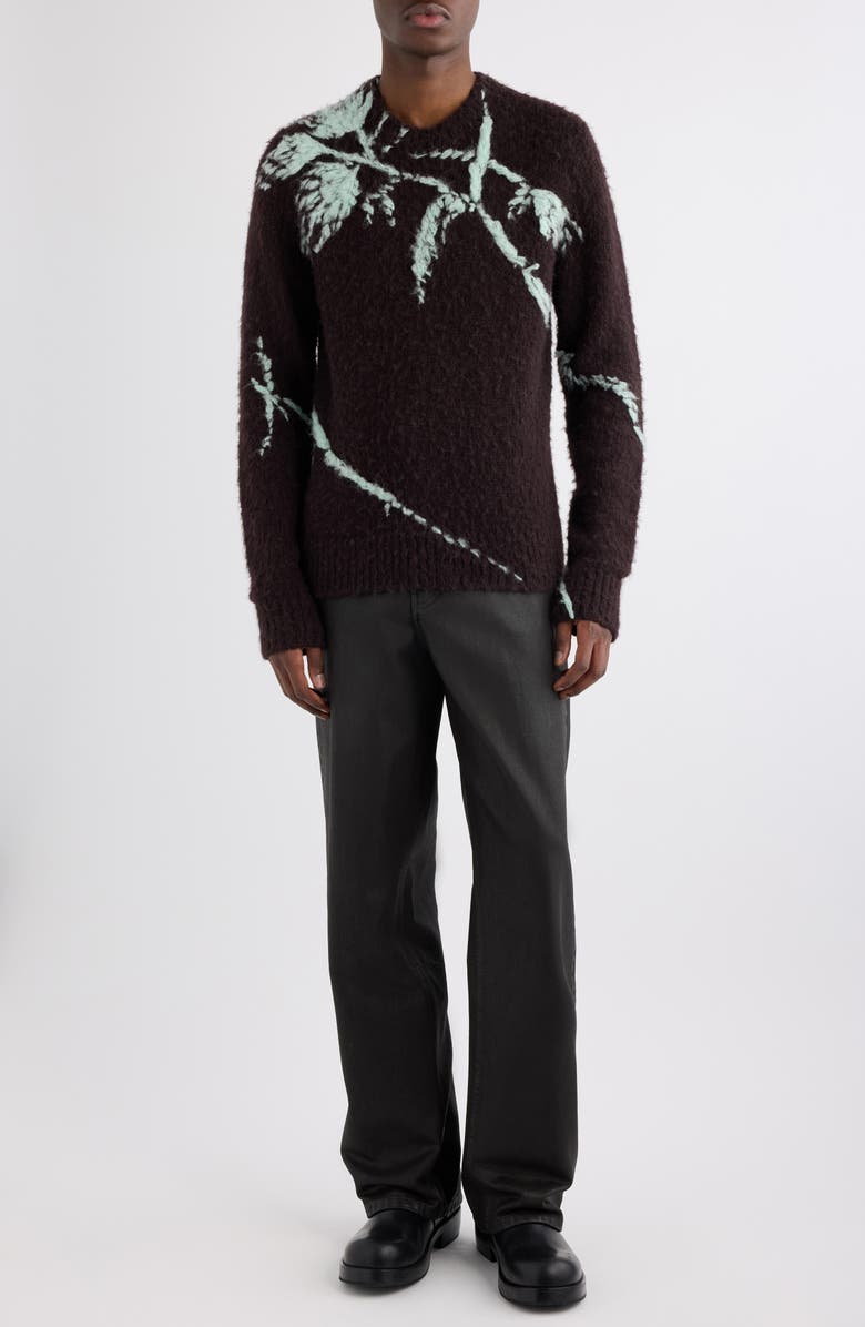 Dries Van Noten Mouche Alpaca & Merino Wool Sweater, Alternate, color, Dark Brown