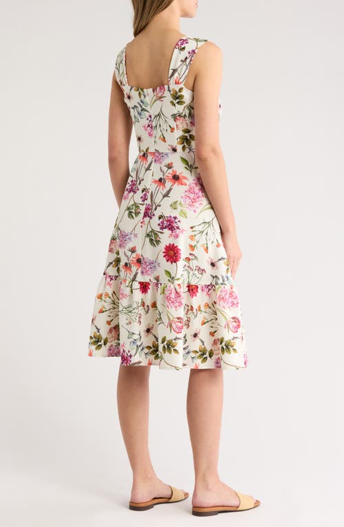 ELIZA J ELIZA J FLORAL PRINT MIDI DRESS