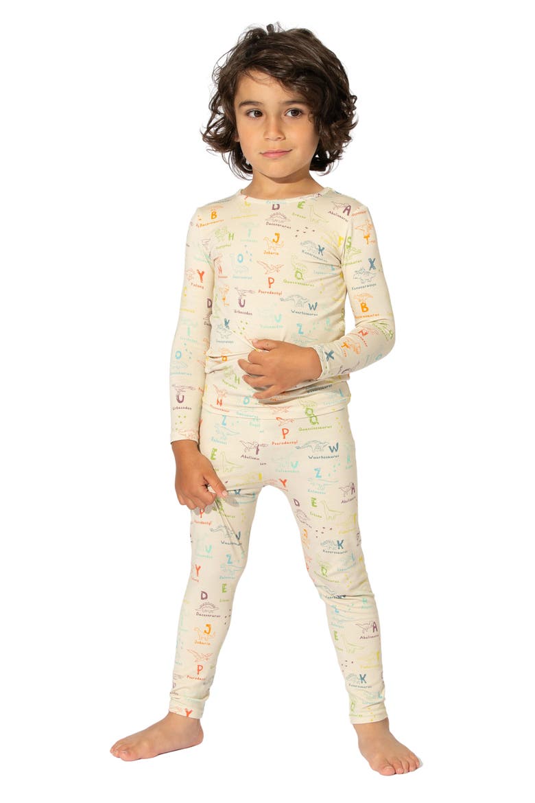 Kids' Dinosaur ABC's Set of 2 Piece Pajamas, Alternate, color, BEIGE