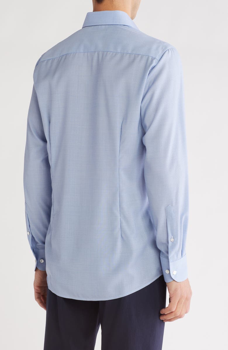 Eton Contemporary Fit Houndstooth Merino Wool Dress Shirt, Alternate, color, Lt/ Pastel Blue