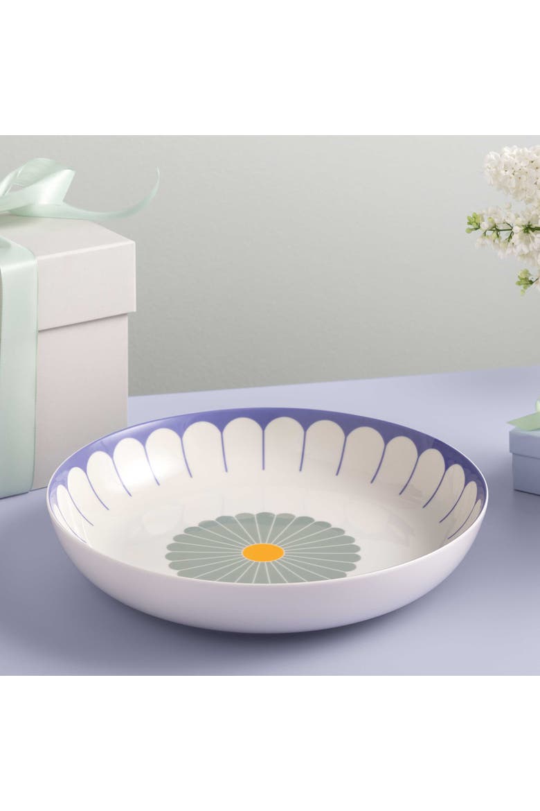 Fleur Couleur Low Serving Bowl, Alternate, color, Green