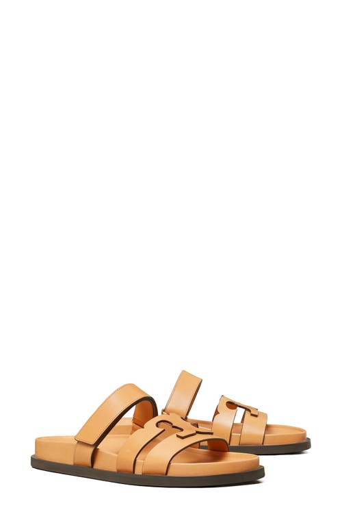 Tory Burch Ines Sport Leather Slide Sandals In Camello