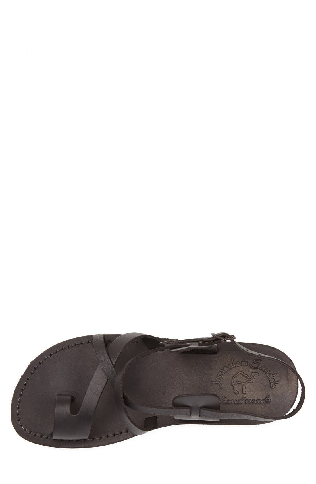 'The Good Shepherd' Leather Sandal, Alternate, color, BLACK