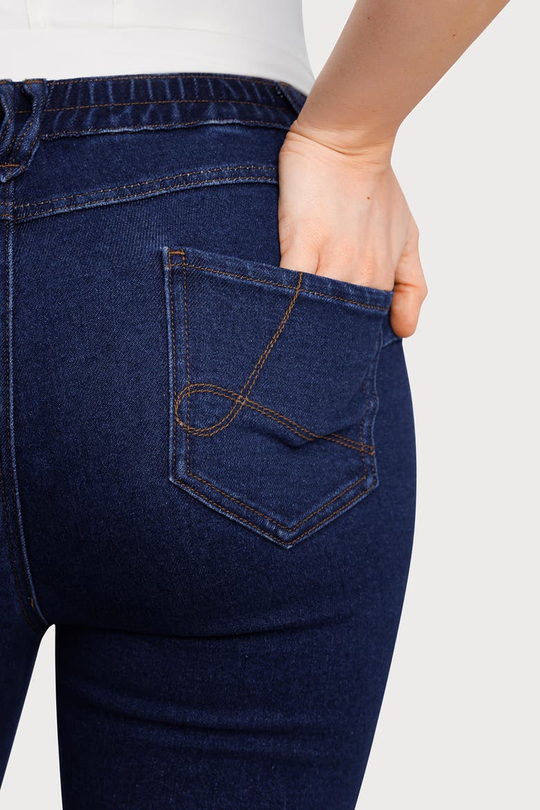 Sculpting High-Rise Stretch Flare Jeans, Alternate, color, Denim Blue