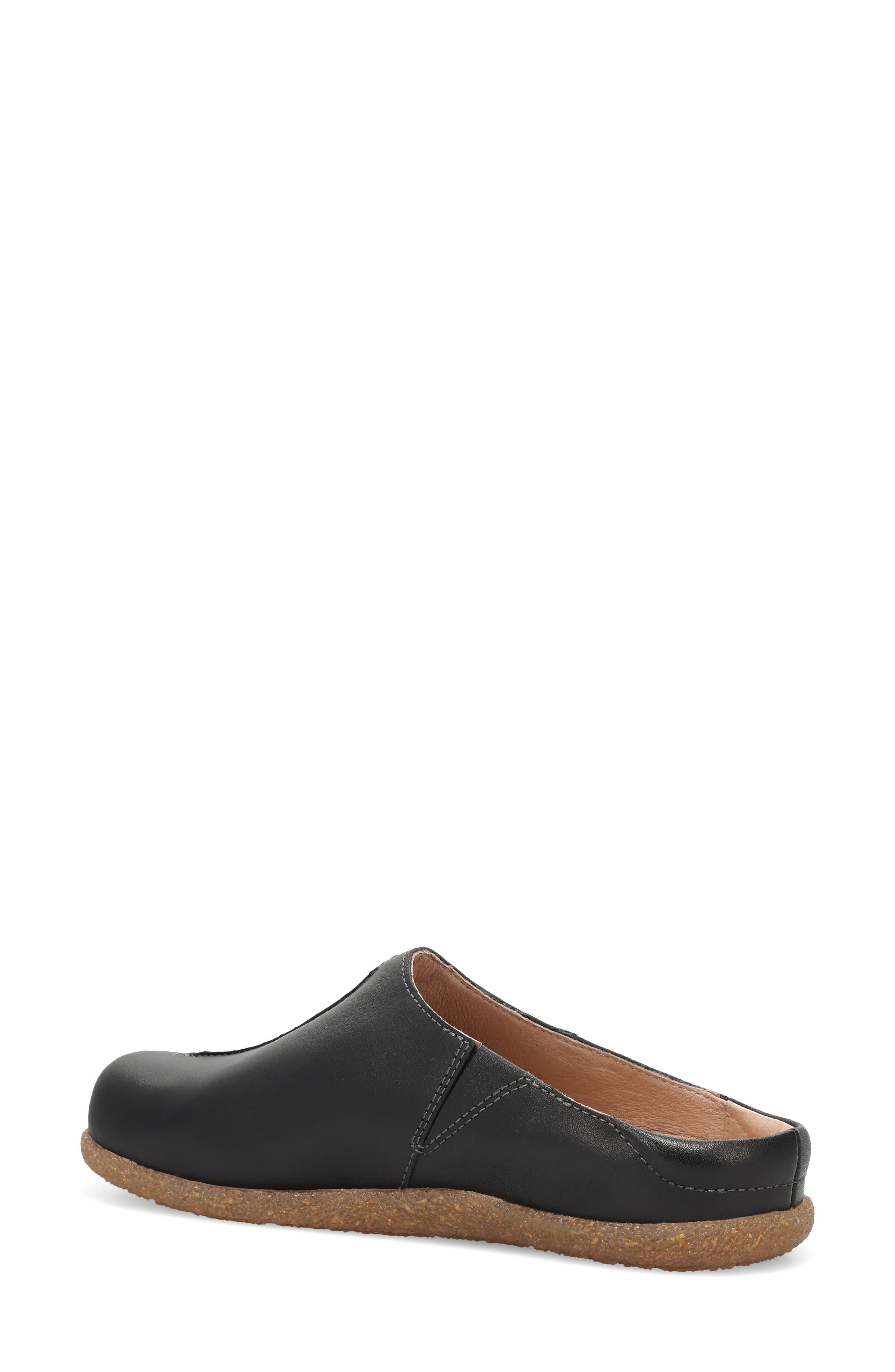 Upside Leather Mule, Alternate, color, BLACK