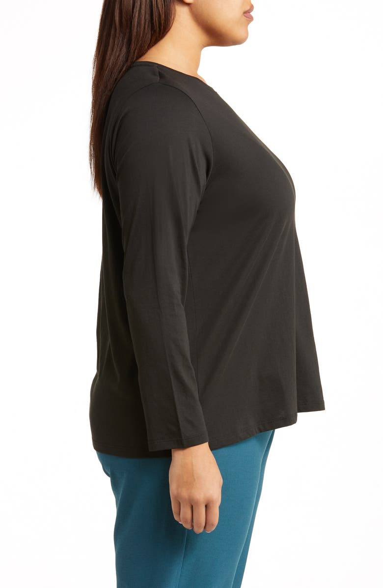 Eileen Fisher Round Neck Organic Cotton Long Sleeve Top, Alternate, color, 