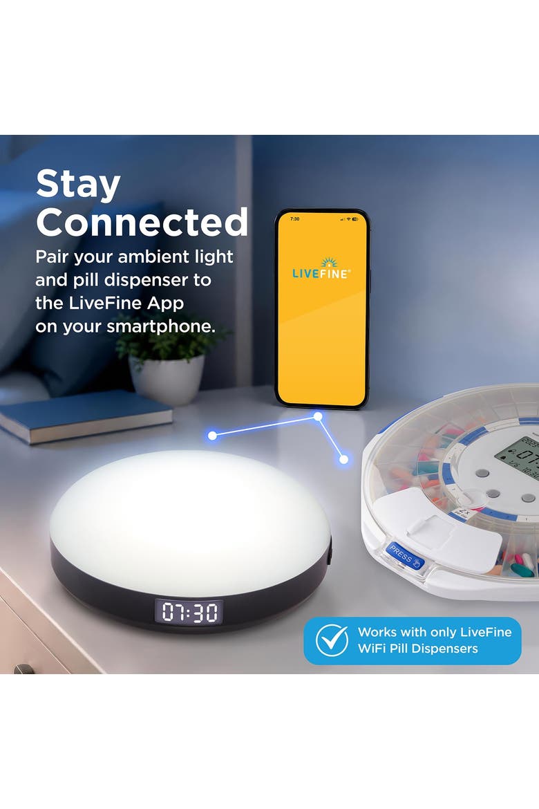 Multifunctional Ambient Light, Smart Medication Reminder, WiFi Clock, App Control & Audible Alarm, Alternate, color, Multicolor