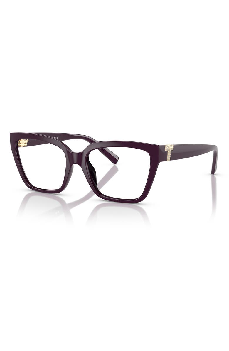 Tiffany & Co. 52mm Square Optical Glasses, Alternate, color, Burgundy