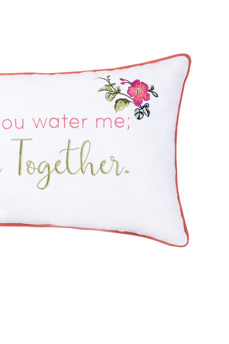 We Grow Together Embroidered Accent Pillow, Alternate, color, Pink