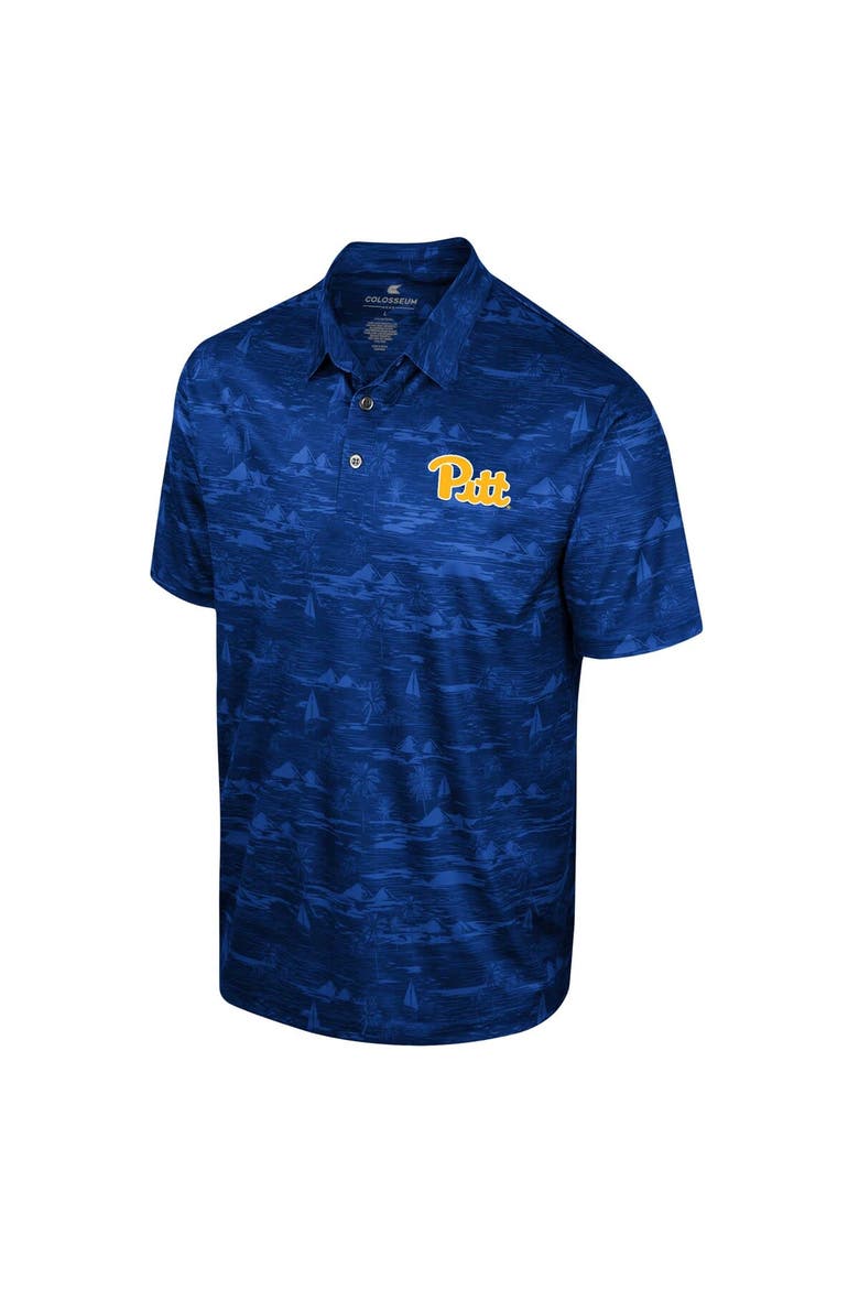Men's Colosseum Royal Pitt Panthers Daly Print Polo, Alternate, color, Royal