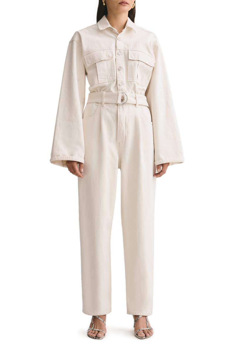 Tatum All in One Denim Jumpsuit, Main, color, PAPER