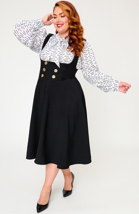 Plus Size Corset Pinafore Skirt