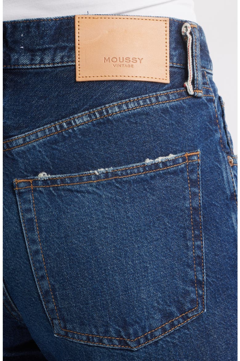 Medley Distressed Raw Hem Ankle Straight Leg Jeans, Alternate, color, DARK BLUE