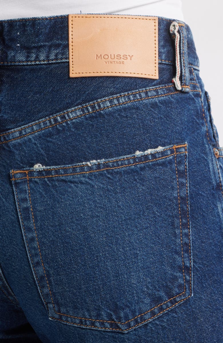 MOUSSY VINTAGE Medley Distressed Raw Hem Ankle Straight Leg Jeans, Alternate, color, Dark Blue